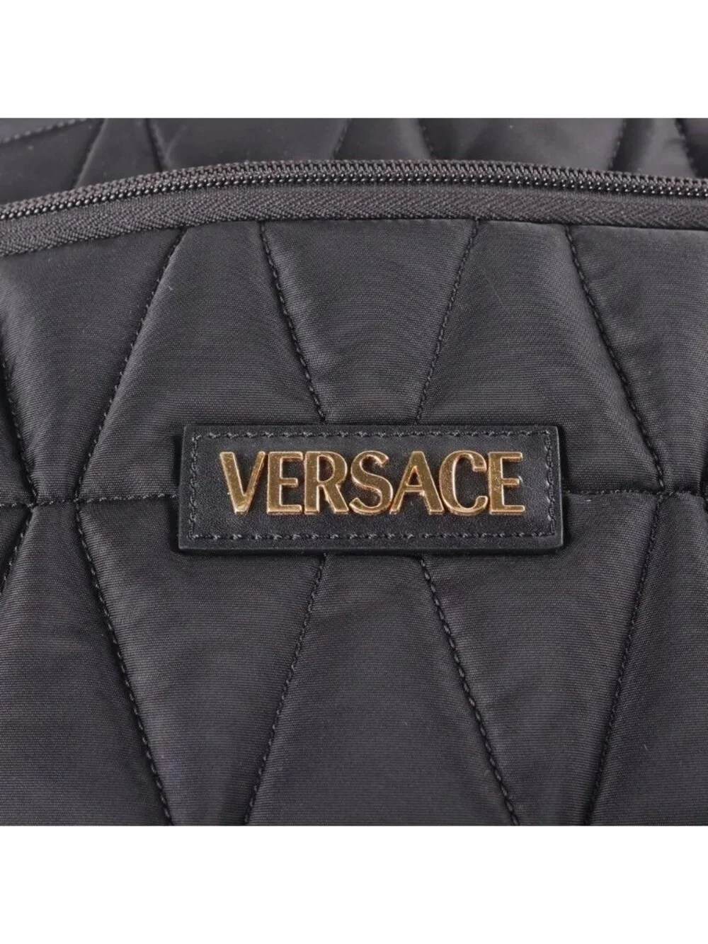 Versace Quilted Backpack Black Gold